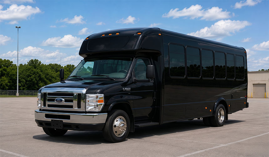 20-passenger minibus available for charter in Cedar Rapids, IA